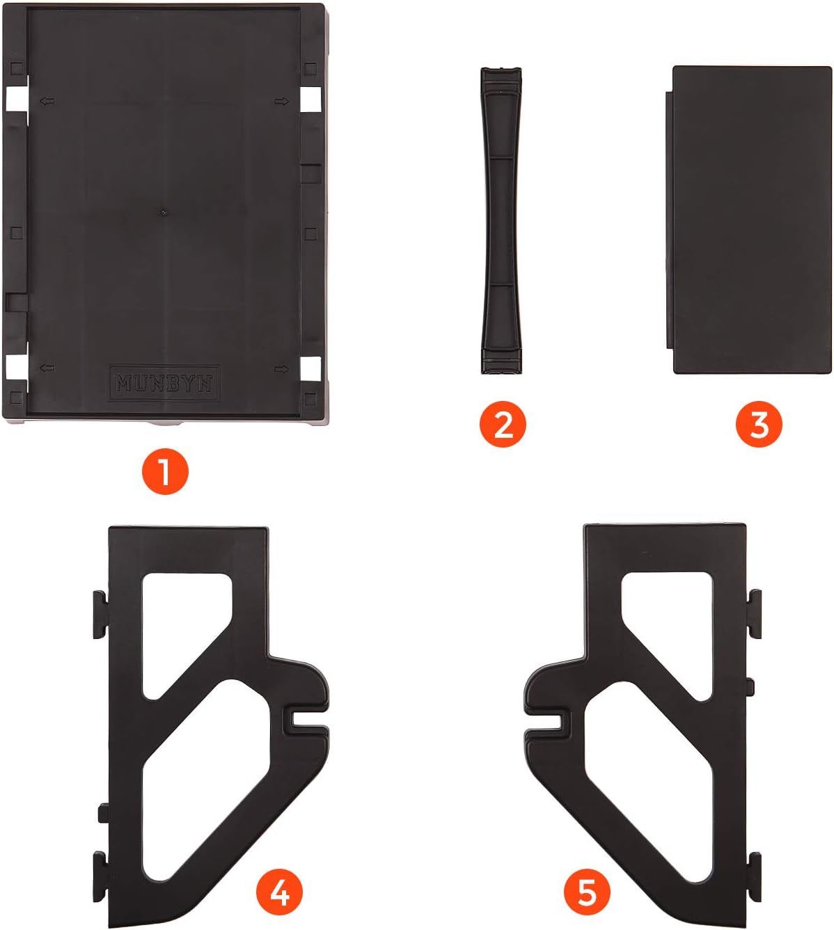 MUNBYN Label Holder for Rolls and Fan-Fold Labels, Thermal Sticker Roll Holder for Desktop Thermal Printer Shipping Supplies Industrial Paper, Black