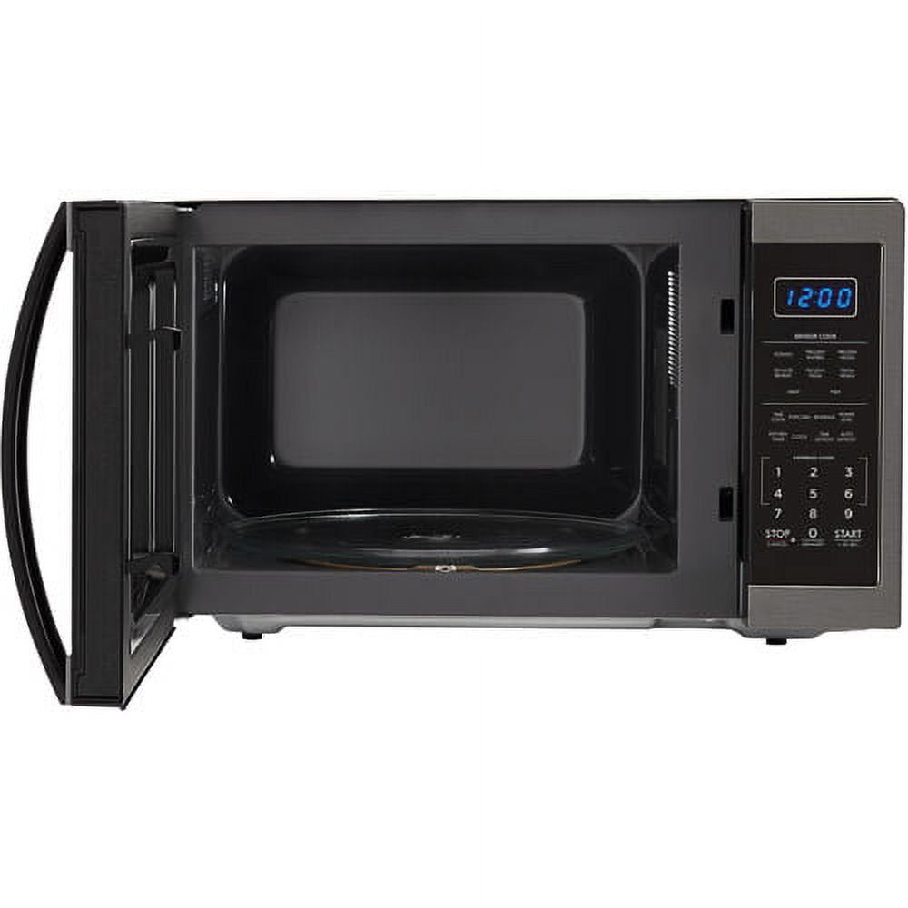 Carousel 1.4 Cu. Ft. 1100W Countertop Microwave Oven in Black Stainless Steel