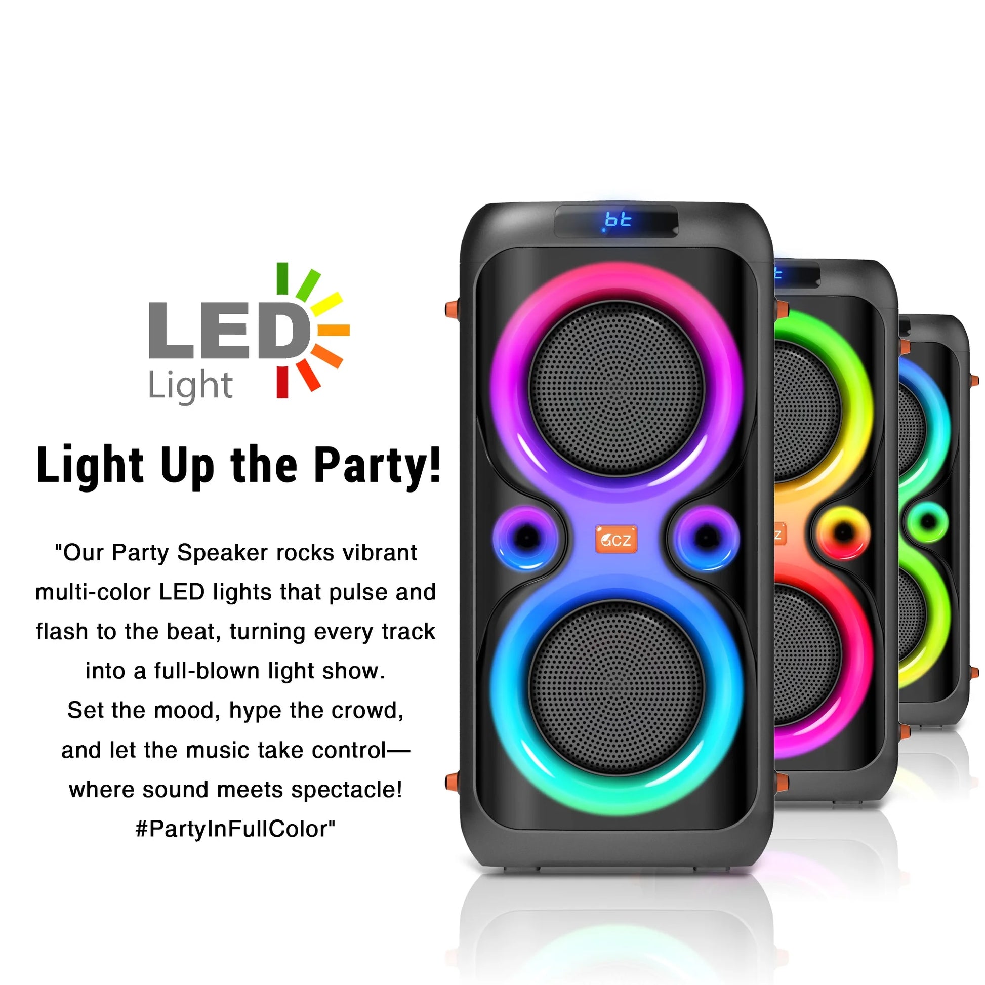 Dual 6.5-Inch 160W Large Loudest Party Speaker Bluetooth Wireless with Microphone Jack, Support USB TF, Rich Bass for DJ, Karaoke