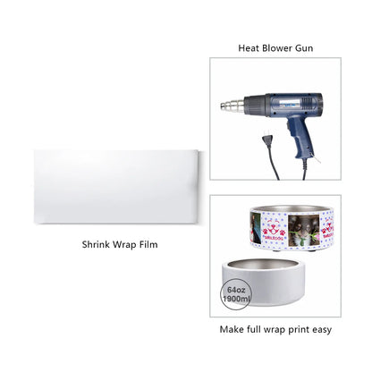 Shrink Wrap Film Sleeves for Sublimation Bowls 6" X 13" 50 PCS