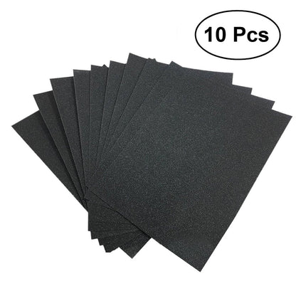 10Pcs A4 Sheets Glitter Cardstock Making Diy Material Sparkling Craftwork Scrapbooking (Black)