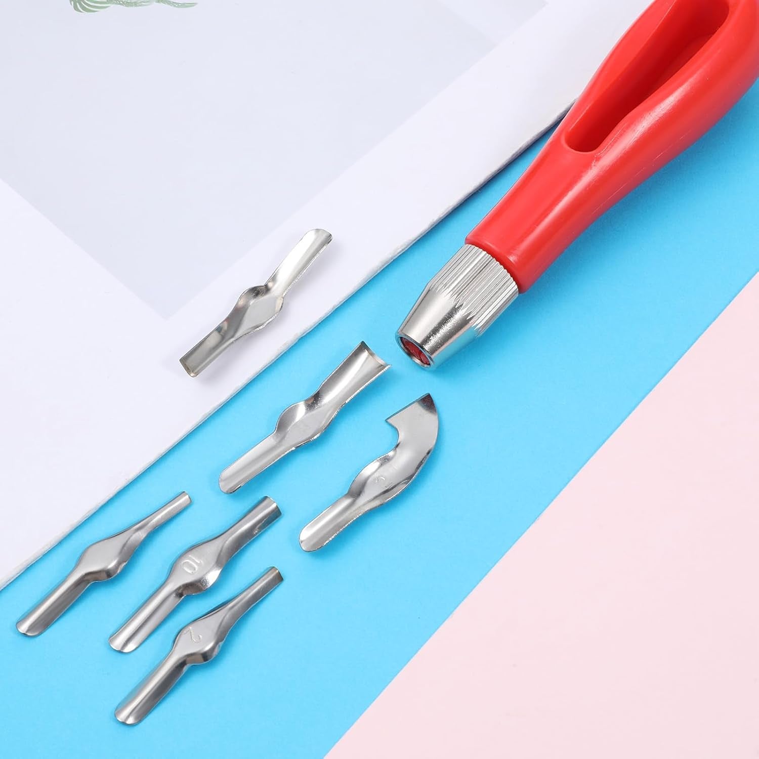 Linocut Carving Kit, Linoleum Cutter Tools Speedball Carving Tools with 6 Blades for Block Printing, Stamp Making, DIY Sculpture and Printmaking