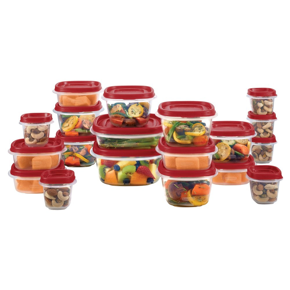 Easy Find Vented Lids Food Storage Containers, 38-Piece Set, Red