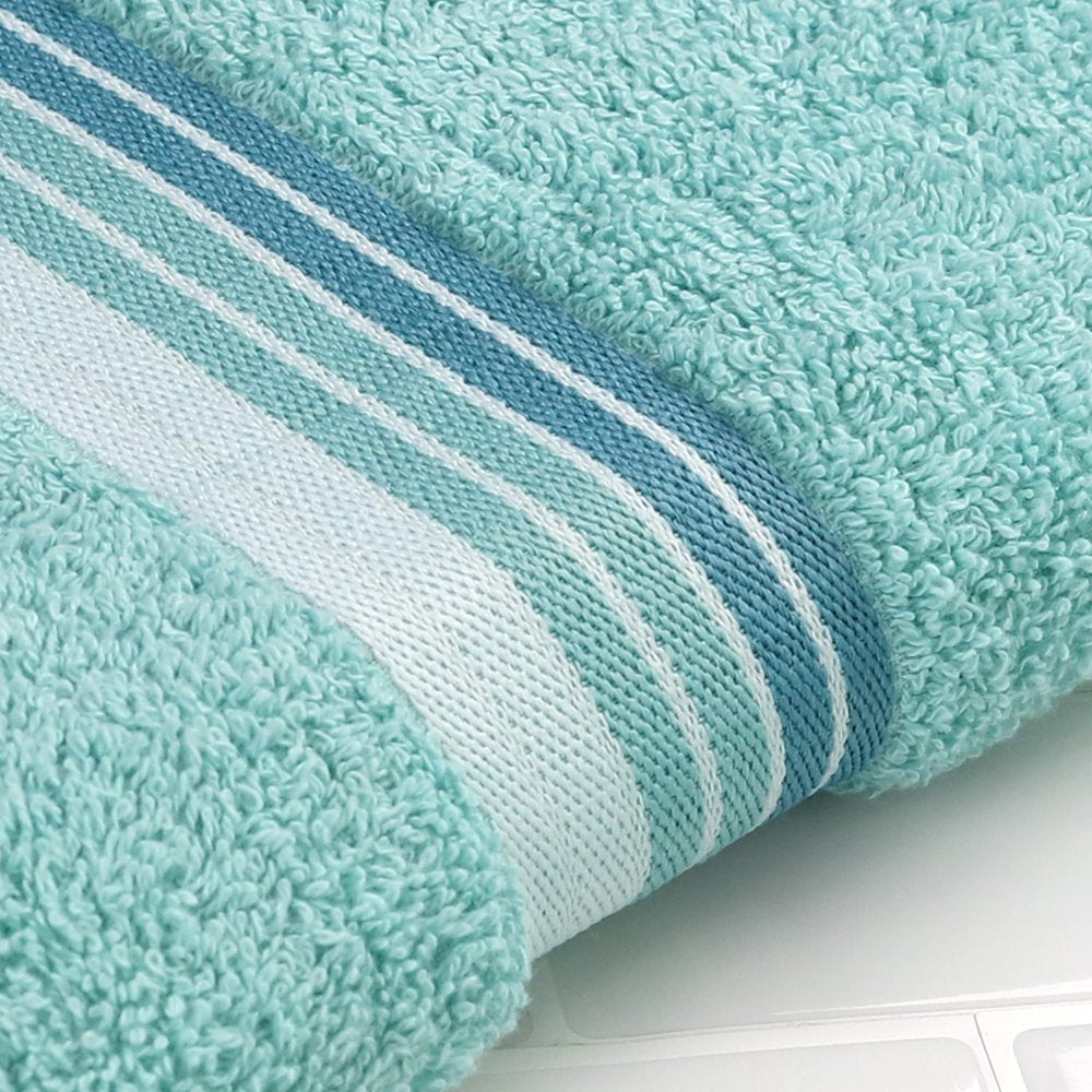 Ombre Stripe Bath Towel, Clearly Aqua