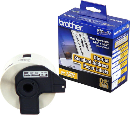 Brother Genuine DK1201 Die-Cut Standard Rolled Address Labels for QL Printers, (DK1201)