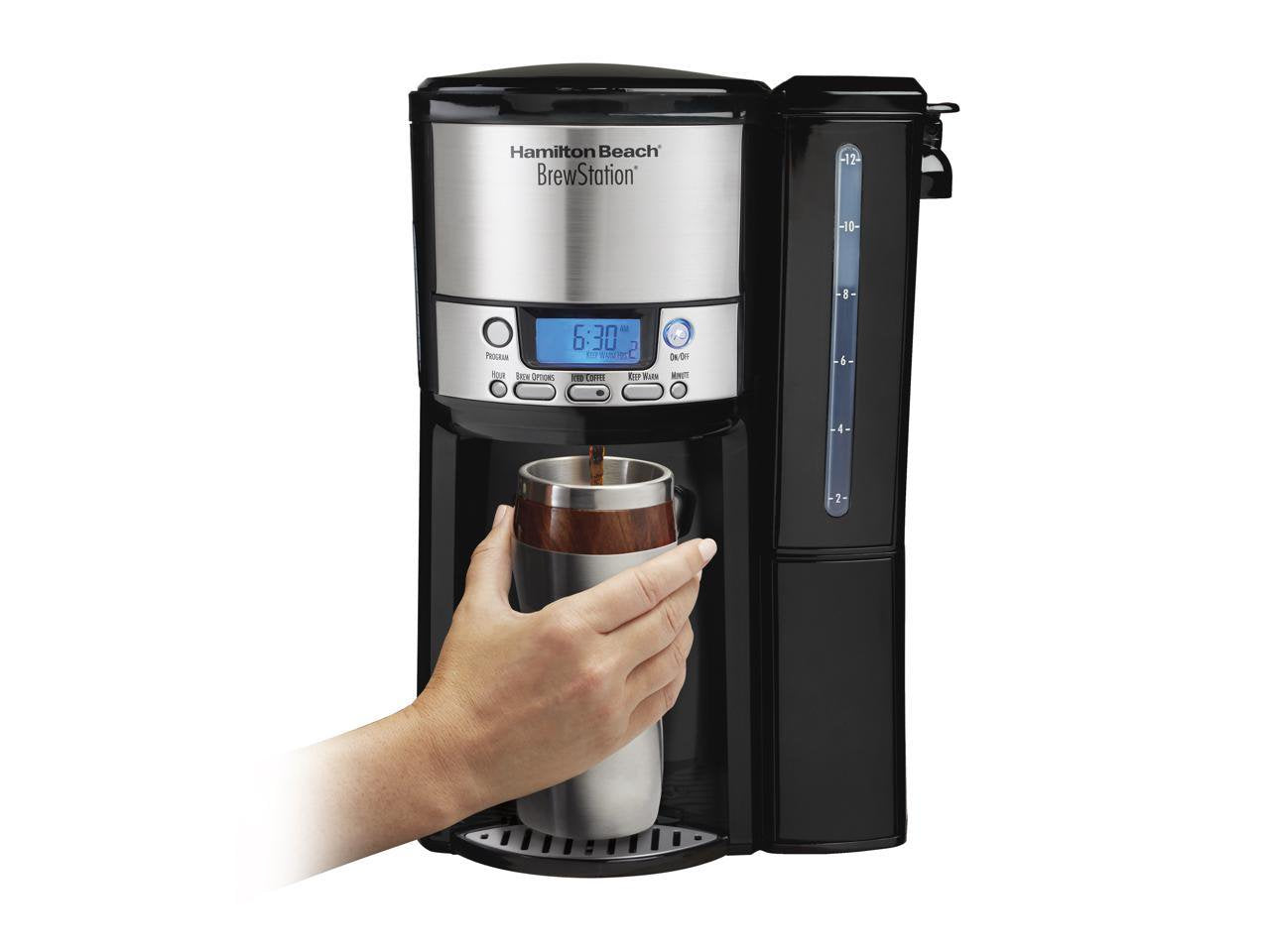 47900 Black Brew Station 12-Cup Dispensing Programmable Coffeemaker with Removable Water Reservoir