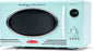 Nostalgia Retro Countertop Microwave Oven - 800-Watt - 0.9 Cu Ft - 12 Pre-Programmed Cooking Settings - Digital Clock - Kitchen Appliances - Aqua