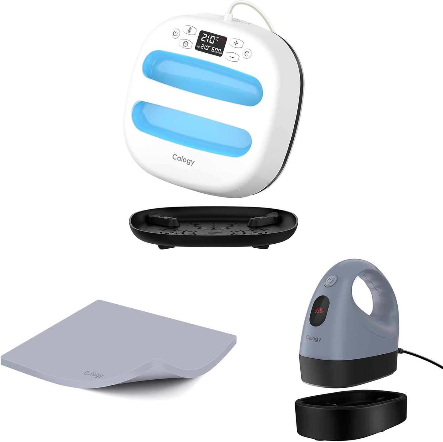 Calogy 10 * 10 Inches Heat Press, Mini Press Machine, and 16 * 20 Inches Heat Press Mat Kit