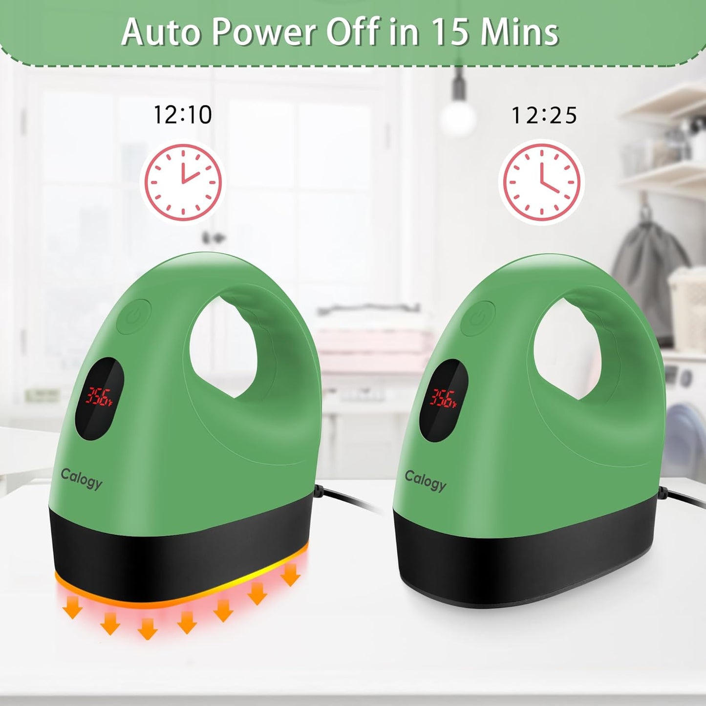 Calogy Mini Heat Press, Heat Transfer Machine, Constant Temp Control, Insulated Safety Base, Fits for Crafts, T-Shirt, Hat, Cap, Pillows (Pomelo Green)