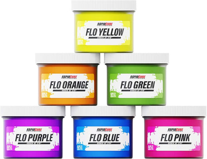 Rapid Cure Fluorescent 6 Color Plastisol Ink - Low Temp Curing, 8 Oz. by