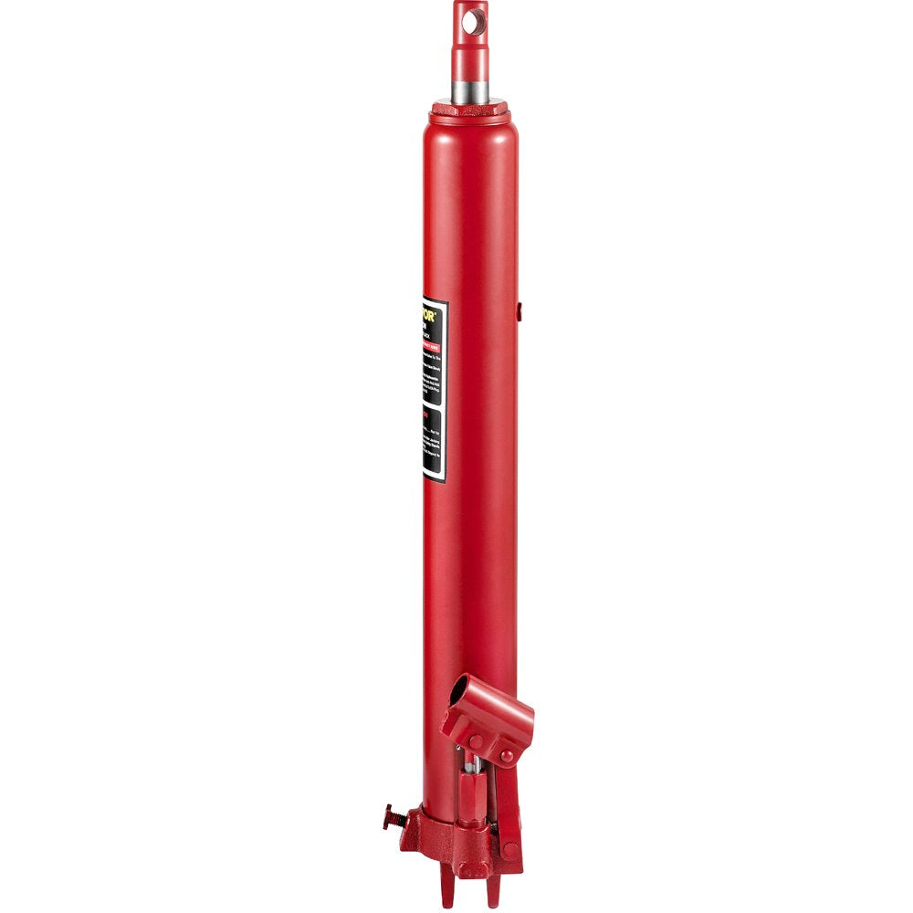 Hydraulic Long Ram Jack, 8 Tons/17363 Lbs Capacity, with Single Piston Pump and Clevis Base, Manual Cherry Picker W/Handle, for Garage/Shop Cranes, Engine Lift Hoist, Red