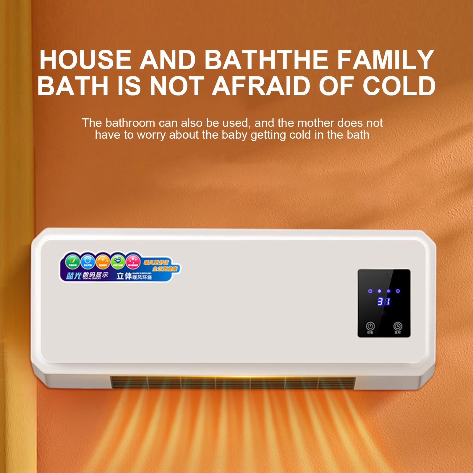 12,000 BTU Wall Air Conditioner with Heat, 115V, Quiet Wall AC for Small and Medium Sized Rooms up to 550 Sq.Ft. with Remote Control, White