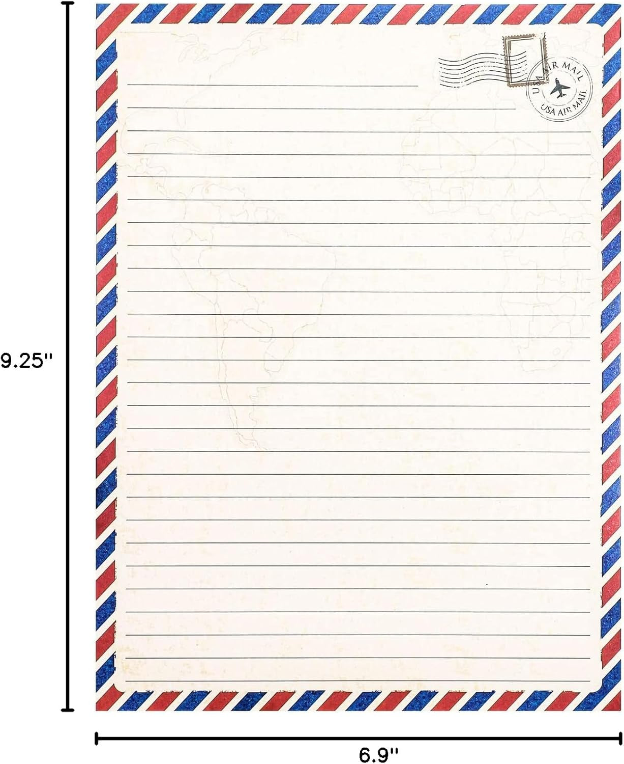 48 Pack Letter Writing Stationary Paper and Envelopes Set, Vintage Travel Design (6.9 X 9.25 In)