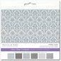Glam Glitter Patterned Card Stock - 6 X 6 Inches - 12 Sheets of Silvery Patterns