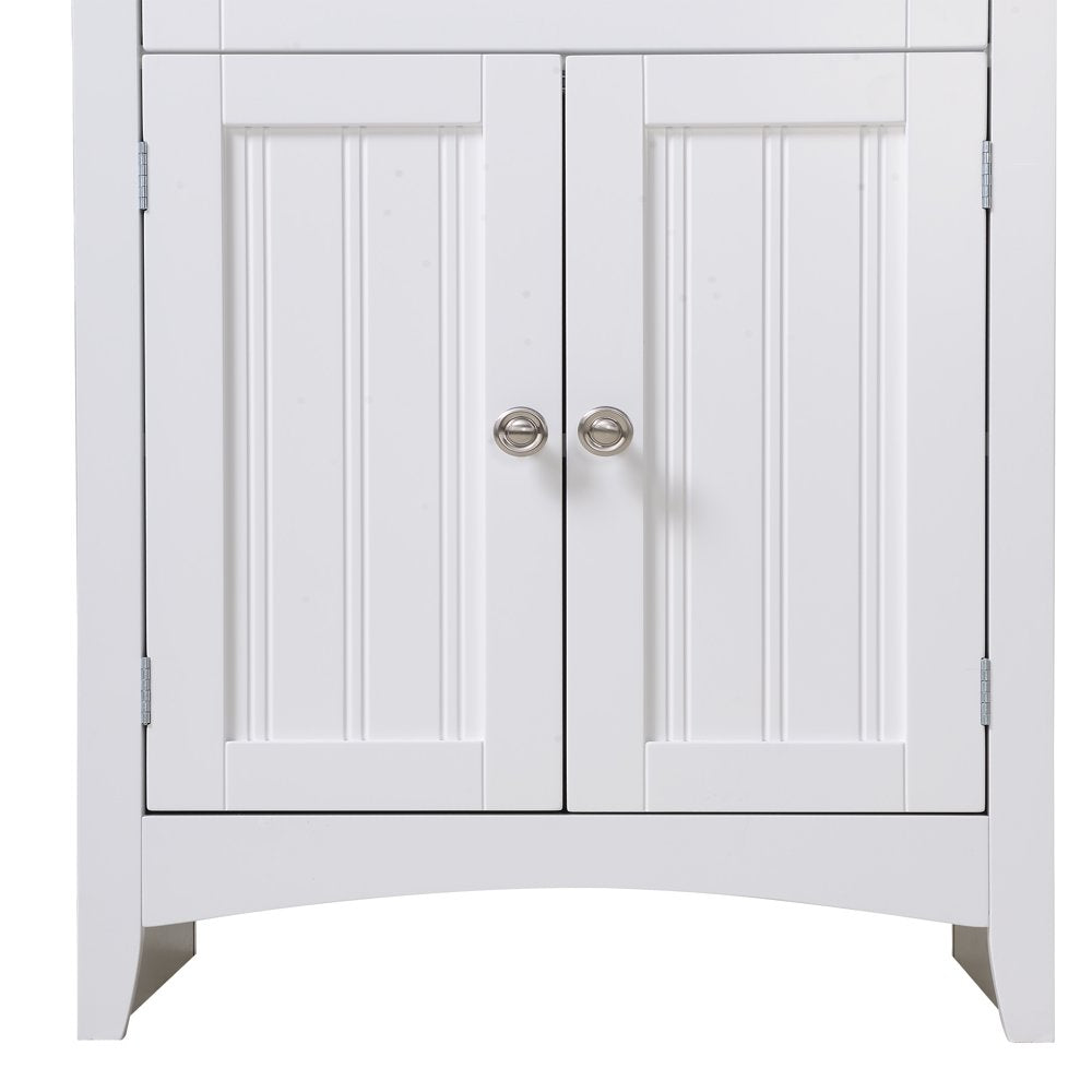 Microwave Kitchen Utility Cart Cabinet, White