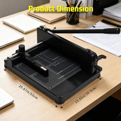Vagbstu Guillotine Paper Cutter Heavy Duty 400 Sheet Capacity,Solid Steel with HSS Blade,Industrial Commercial Trimmer for Office,School,Print Shop,Safety Lock & Clear Grids (A4-12'' Paper Cutter)