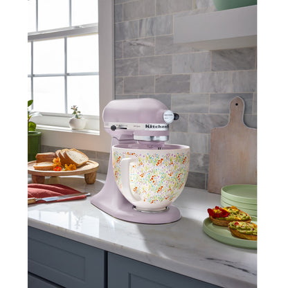 Artisan Series 5-Quart Tilt-Head Stand Mixer, Wildflower with Ceramic Bowl, Flat Beater, Dough Hook, Whip
