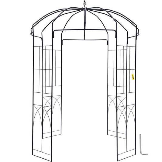 Birdcage Shape Garden Arbor 9' X 6.6' Heavy Duty Metal Garden Gazebo Pergola for Wedding Party