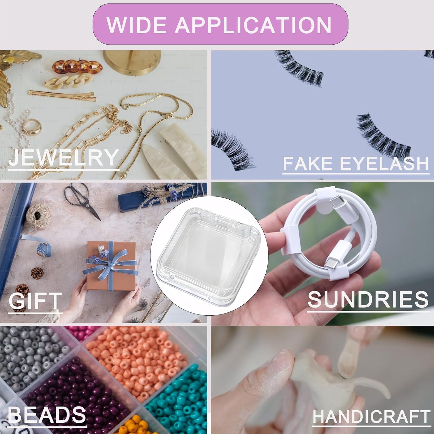 14 Pcs Press on Nail Packaging Box Press on Nail Storage Box for Press Ons with 60 Pcs Adhesive Double Sided Tape for Fake Nail Storage Case Nail Display Nail Salon Supplies Nail Art Business (Clear)