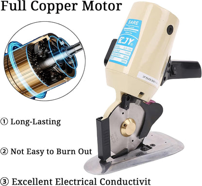 Electric Rotary Fabric Cutter 110V Electric Cloth Cutting Machine 4 Inch Rotary Blade Hand Held Fabric Slitting Machine with Automatic Sharpener for Multi-Layer Clothing,Textiles,Carpet