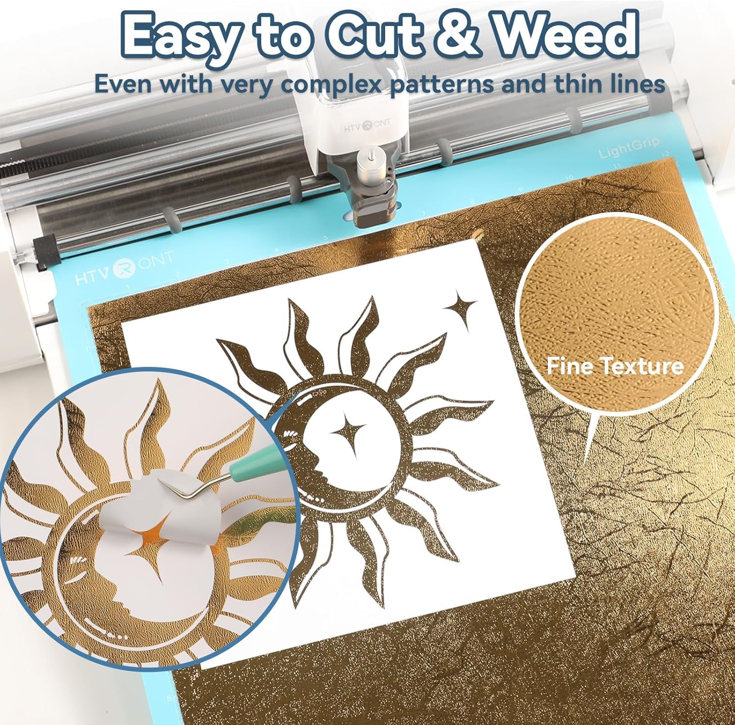 Textured Metallic Permanent Vinyl 12" X 6FT & 100 Sheets Printable Vinyl Sticker Paper