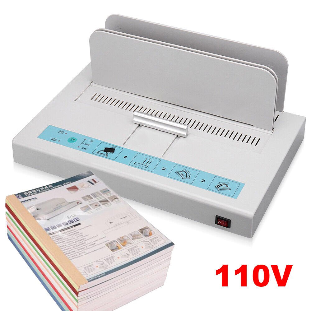 110V Thermal Binding Machine Universal Electric Book Automatic Binder 3 Gears Adjustable