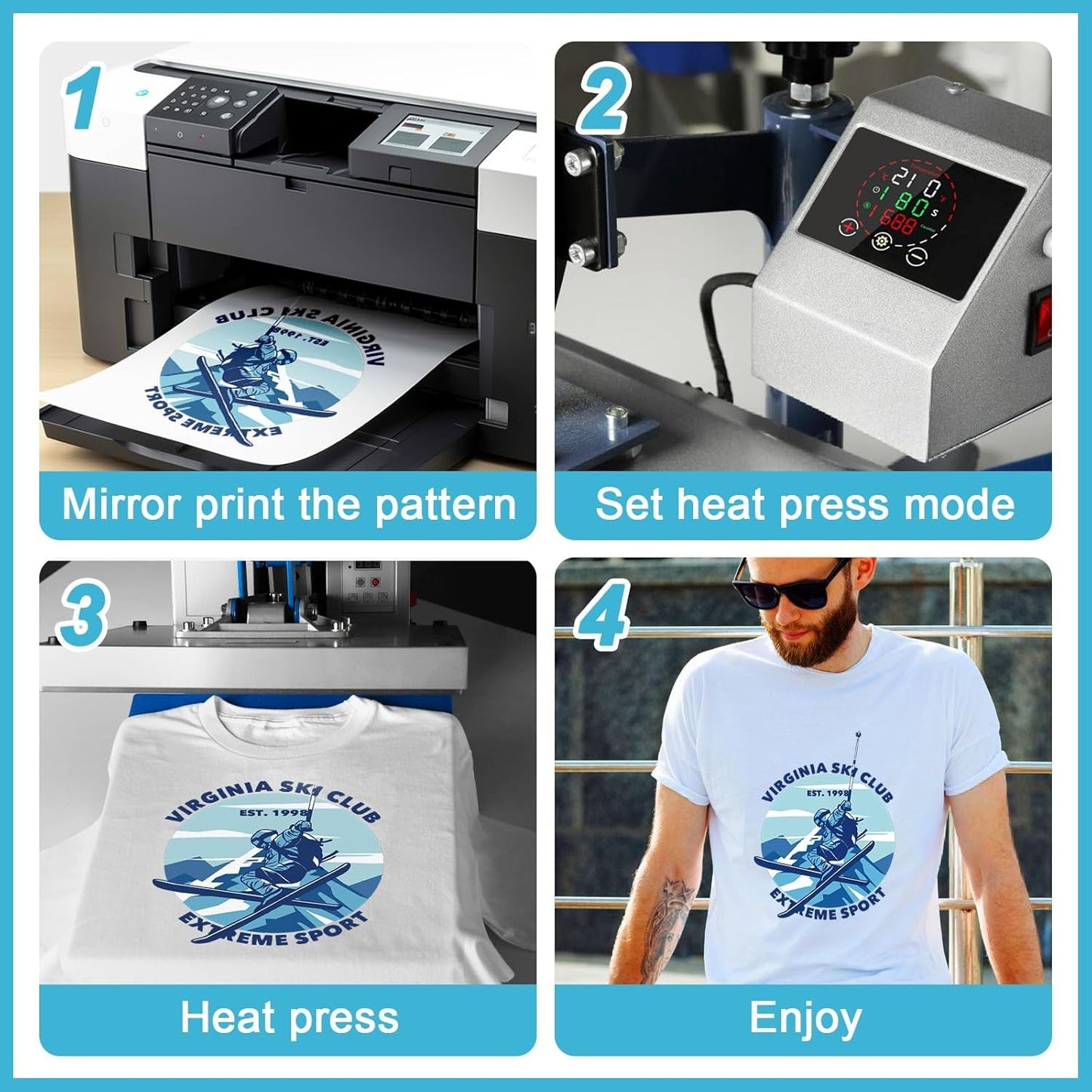Lzerking Sublimation Paper 8.5X11 Inch 125Gsm 400 Sheets, Heat Transfer Paper for Inkjet Printers - Ideal for Various Coatings, DIY Projects, T-Shirts, Phone Cases, Mugs