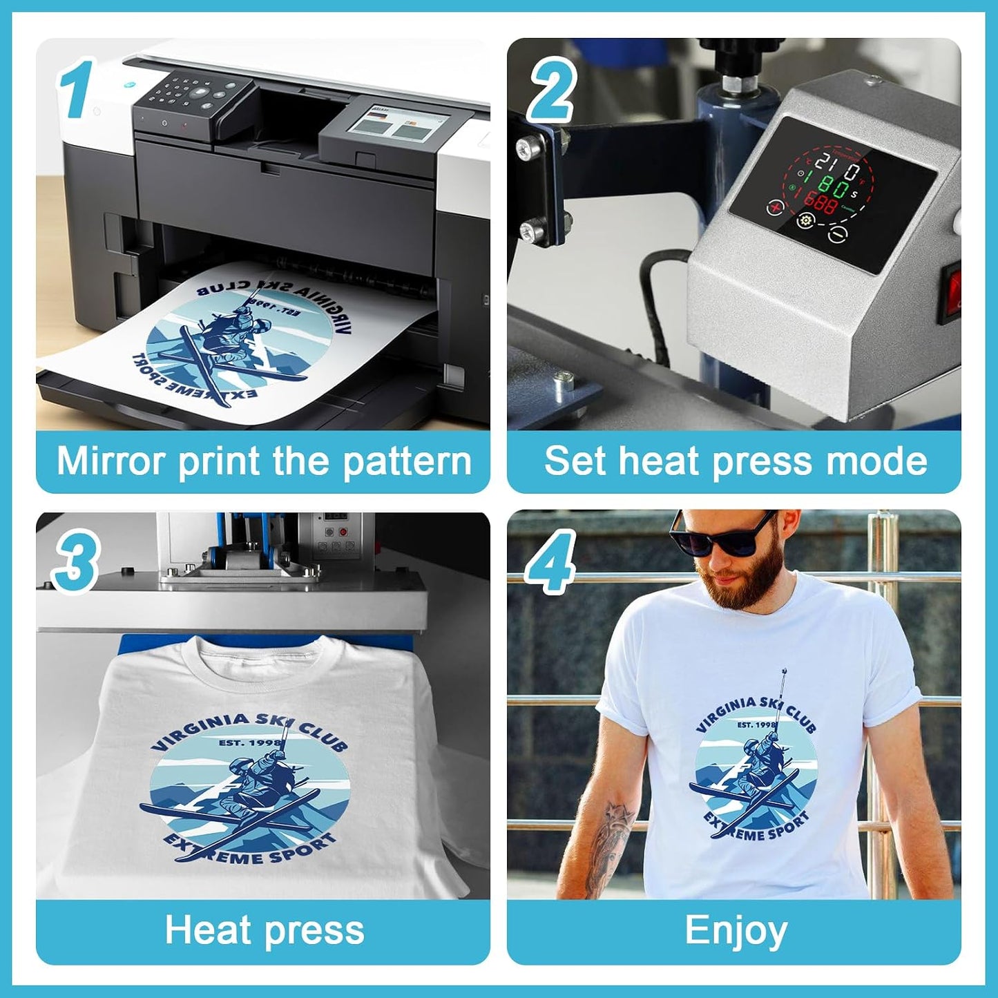 Lzerking Sublimation Paper 8.5X11 Inch 125Gsm 400 Sheets | Heat Transfer Paper for Inkjet Printers - Ideal for Various Coatings, DIY Projects, T-Shirts, Phone Cases, Mugs