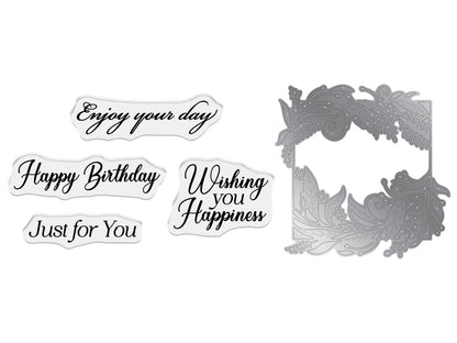 Crafter'S Companion Stamp and Die Set - Wishing You Happiness