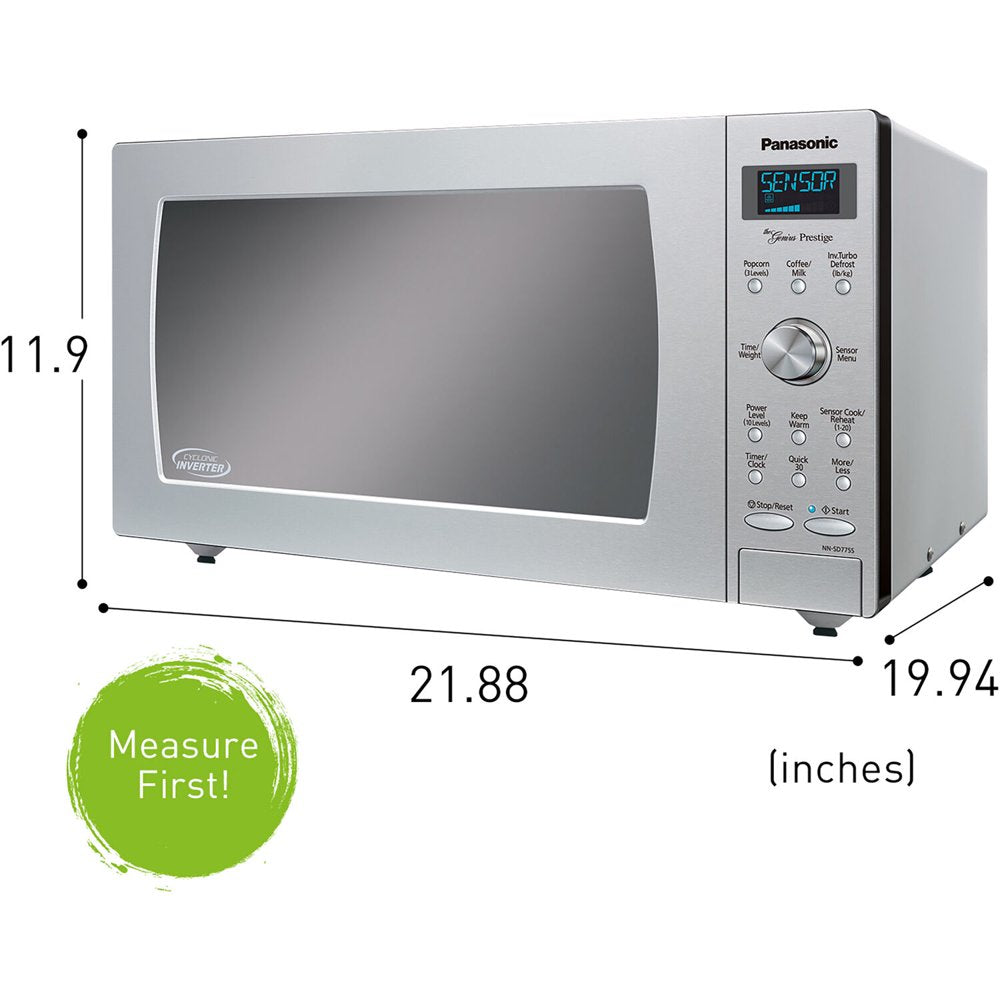 1.6 Cu. Ft. Built-In/Countertop Cyclonic Wave Microwave Oven with Inverter Technology, Stainless Steel NN-SD775S