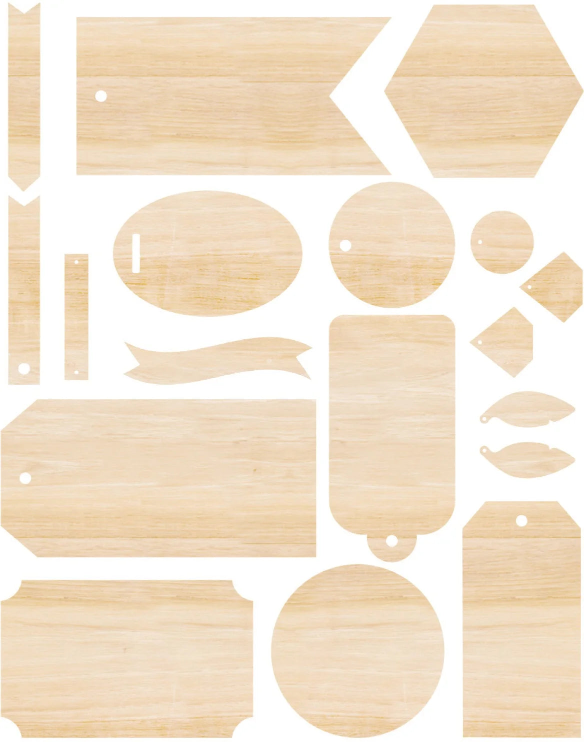 Singe Quill Veneer Ephemera 18/Pkg-Assorted Shapes