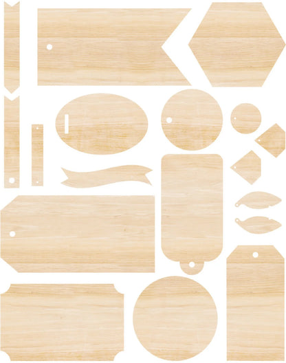 Singe Quill Veneer Ephemera 18/Pkg-Assorted Shapes