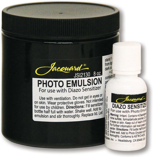 Photo Emulsion & Diazo Sensitizer 8Oz - Light Sensitive Emulsion - Create Silk Screens with Photos Lettering Logos or Detailed Images