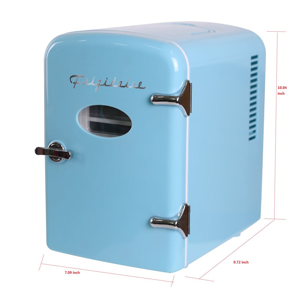 Blue  Retro 6-Can Mini Fridge