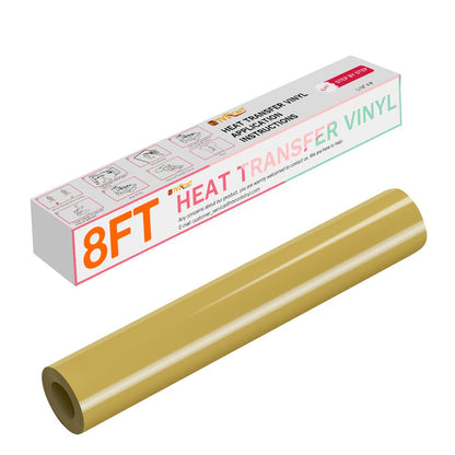 12" X 96" Gold HTV Vinyl Rolls Heat Transfer Vinyl, Easy to Cut & Weed for Heat Vinyl Design