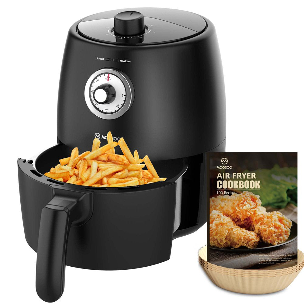 2 Qt Air Fryer with Air Fryer Paper Linners, Knob Control, Oil-Less