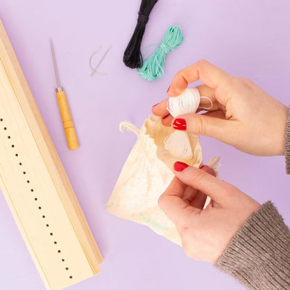 Craftelier - Book Binding Cradle Kit with Awl Tool, Wax Threads for Book Binding and Needles - for Signatures, Journals & DIY Bookbinding Crafts