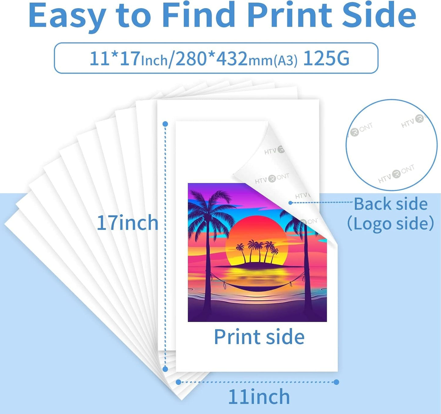 Sublimation Paper 11X17 Inch - 120 Sheets Easy to Transfer Sublimation Paper for T-Shirts, Tumblers, Mugs (A3)