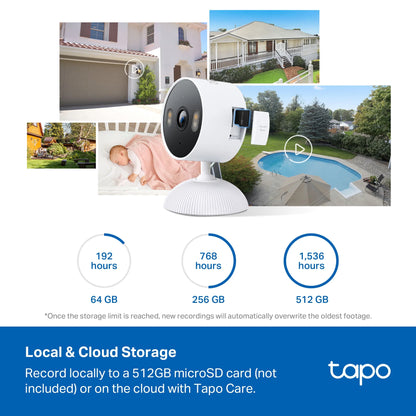 Tapo TCW61 Indoor/Outdoor HD Security Camera with Color Night Vision, Free Smart AI Detection, No Subscription Needed, 2-Way Audio, Local Storage, Alexa & Google Home Compatible
