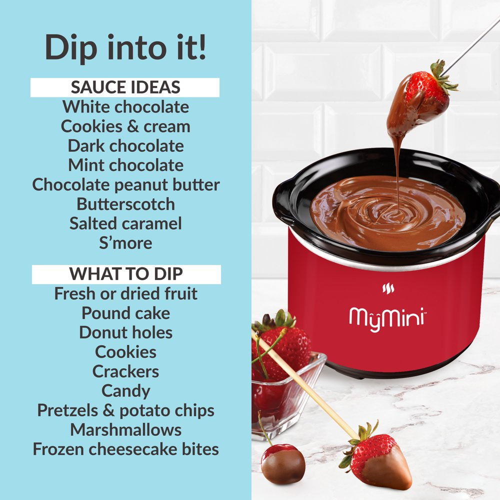 Dipping Pot Food Warmer, Red (5.9" X 5.9", 2.4Lb)
