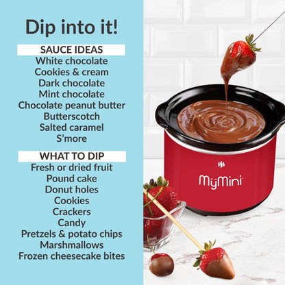 Dipping Pot Food Warmer, Red (5.9" X 5.9", 2.4Lb)