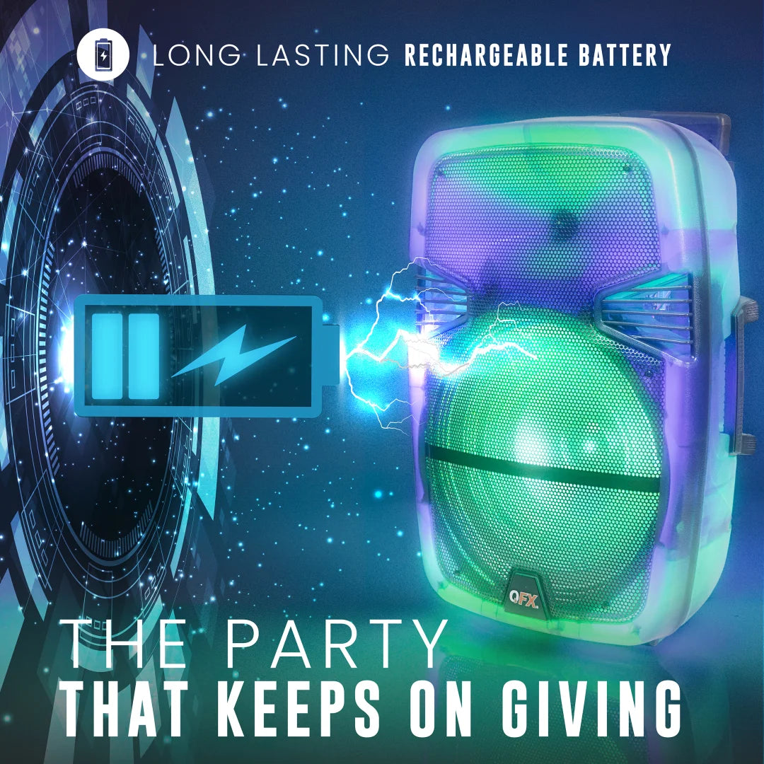 Portable Bluetooth Rechargeable Speaker with Party Lights, TMS-1560, Multicolor