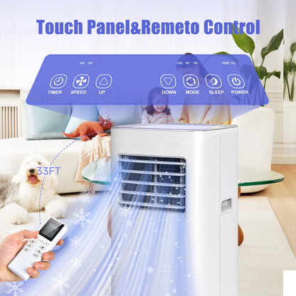 8500 BTU Portable Air Conditioners, 4 In1 Air Conditioner with Remote Control,Portable AC Cooling Range up to 360 Sq.Ft, Windows Kit,Brush,White