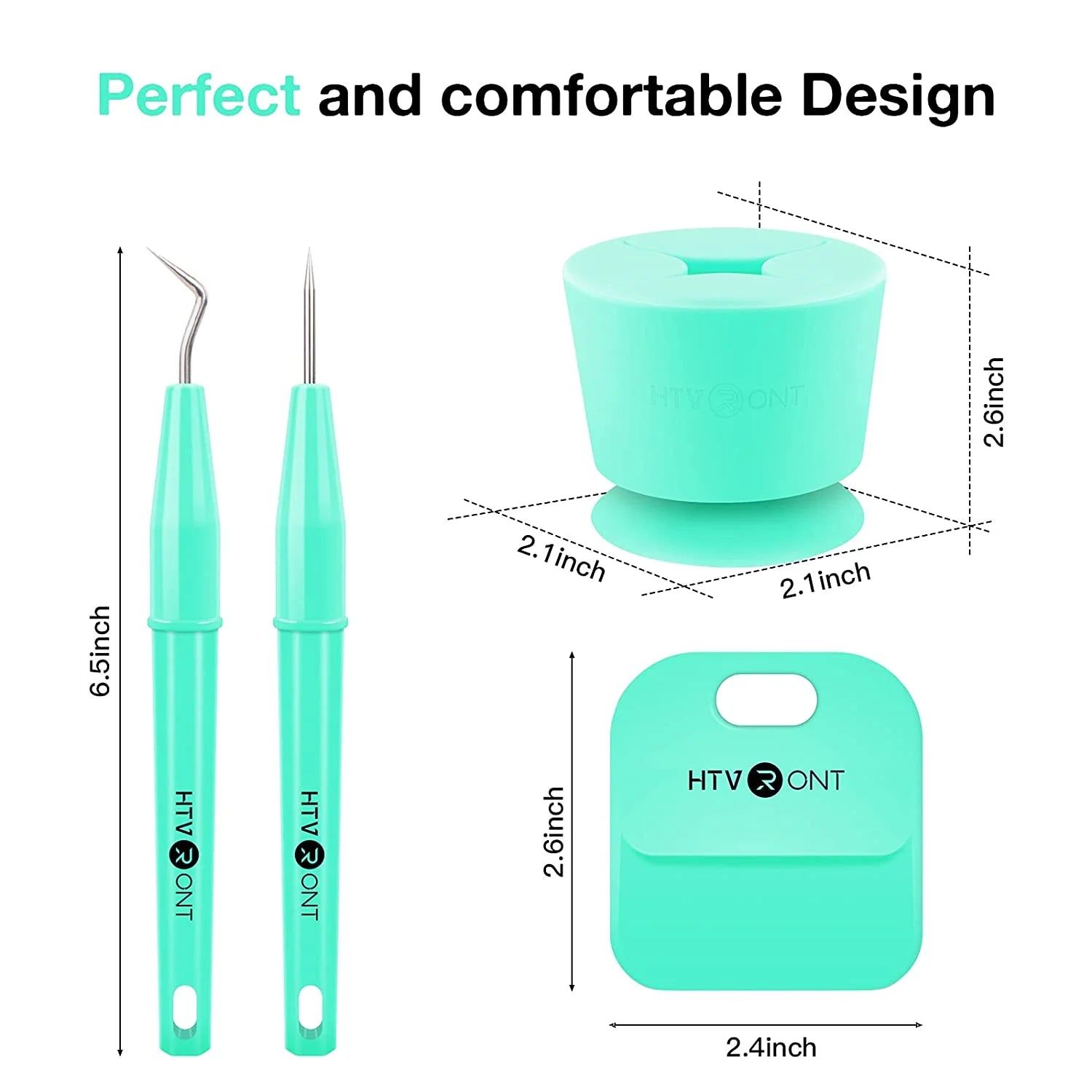 HTVRONT 4Pcs Vinyl Weeding Tools Set for Vinyl, with Hook Weeder,Piecing Tool Vinyl,Weeding Scrap Collector,Scraper