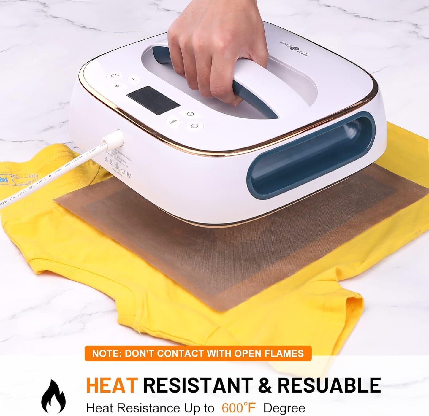 Auto Heat Press Machine for T Shirts 15 X 15 & Heat Press Accessories 52 Pcs & Teflon Sheets for Heat Press 12" X 8 FT