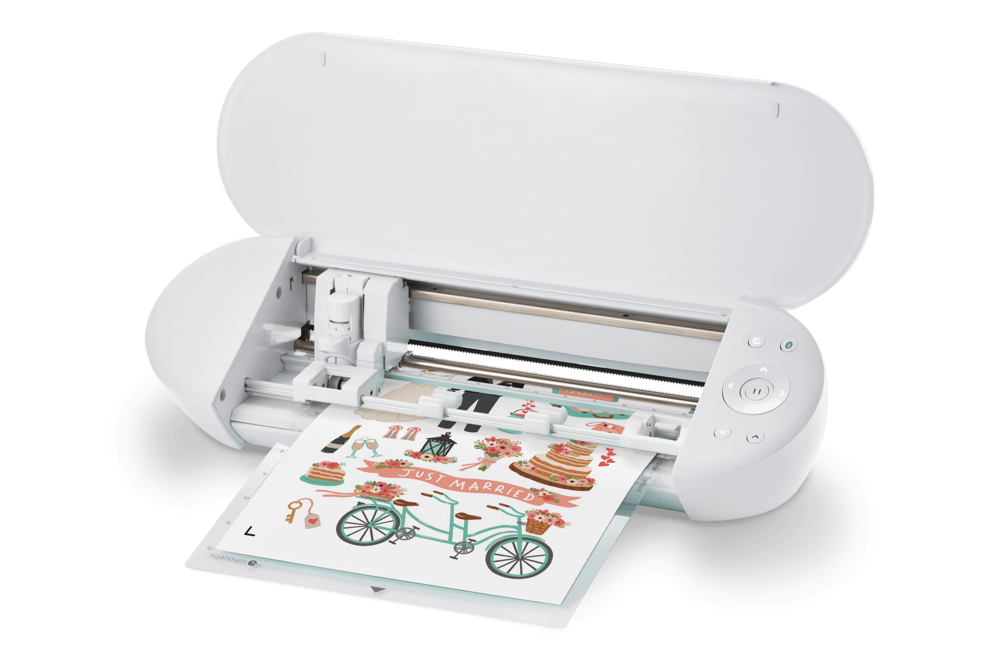 Silhouette Portrait 4 Cutting Machine (White) – 9" Wireless Bluetooth Die-Cut Machine with Autoblade, Cutting Mat, Software & 50 Designs