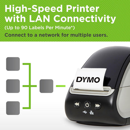 DYMO Labelwriter 550 Turbo Label Printer Bundle Label Maker with Direct Thermal Printing Automatic Includes Address Labels Multipurpose Labels Durable Multipurpose