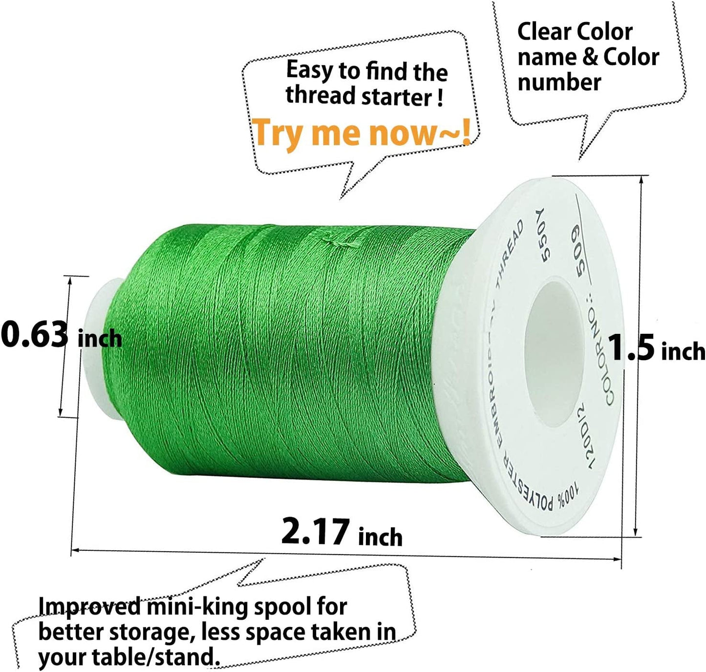 Simthread 40 Colors 40 Weight Polyester Embroidery Machine Thread Kit 550Y(500M) Compatible with Brother Babylock Janome Singer Husqvarna Bernina Embroidery and Sewing Machines