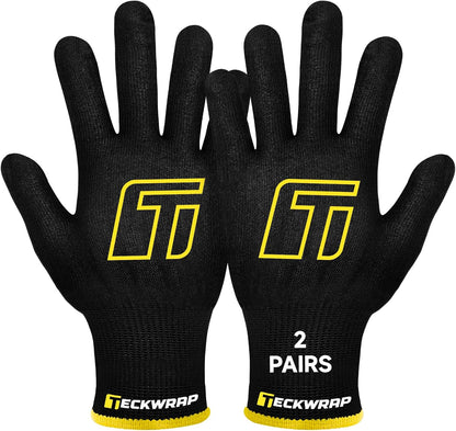 Vinyl Wrap Gloves 2 Pairs XL Black Cut Resistant Work Gloves for Car Wrapping Window Tinting Level 3 Protection Flexible Fit for Installers