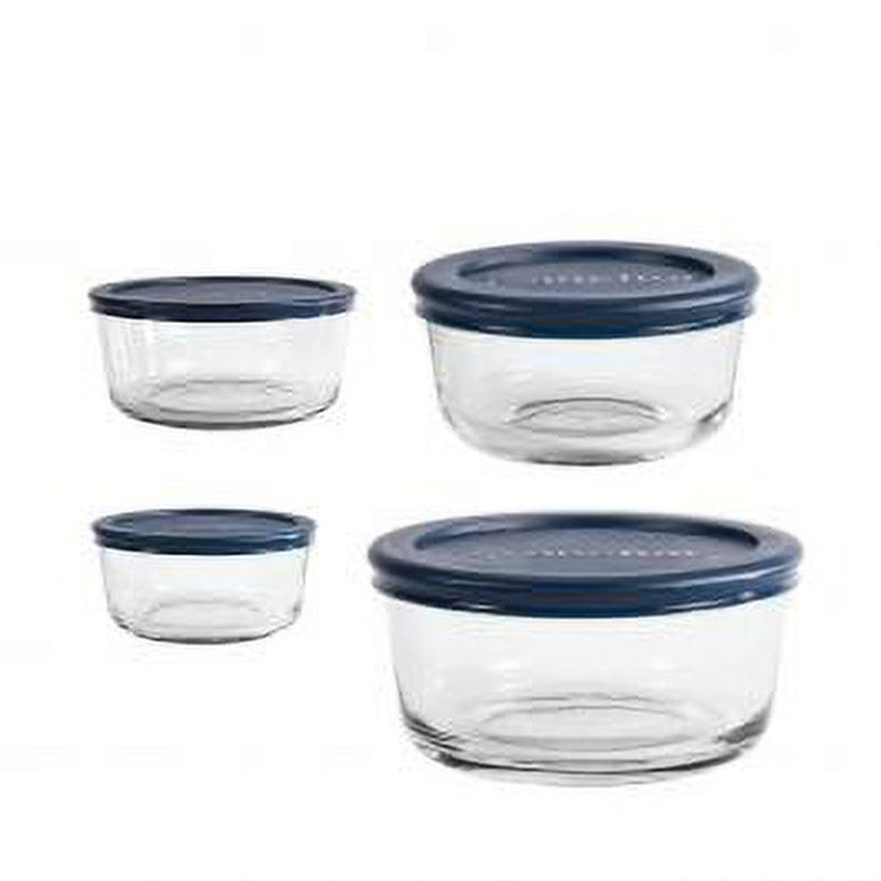 Glass Food Storage Containers with Lids, 8 Piece Set